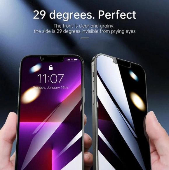 3pcs privacy screen tempered protector for iPhone XR, 11, 12, 13, 14. - Picture 3 of 3